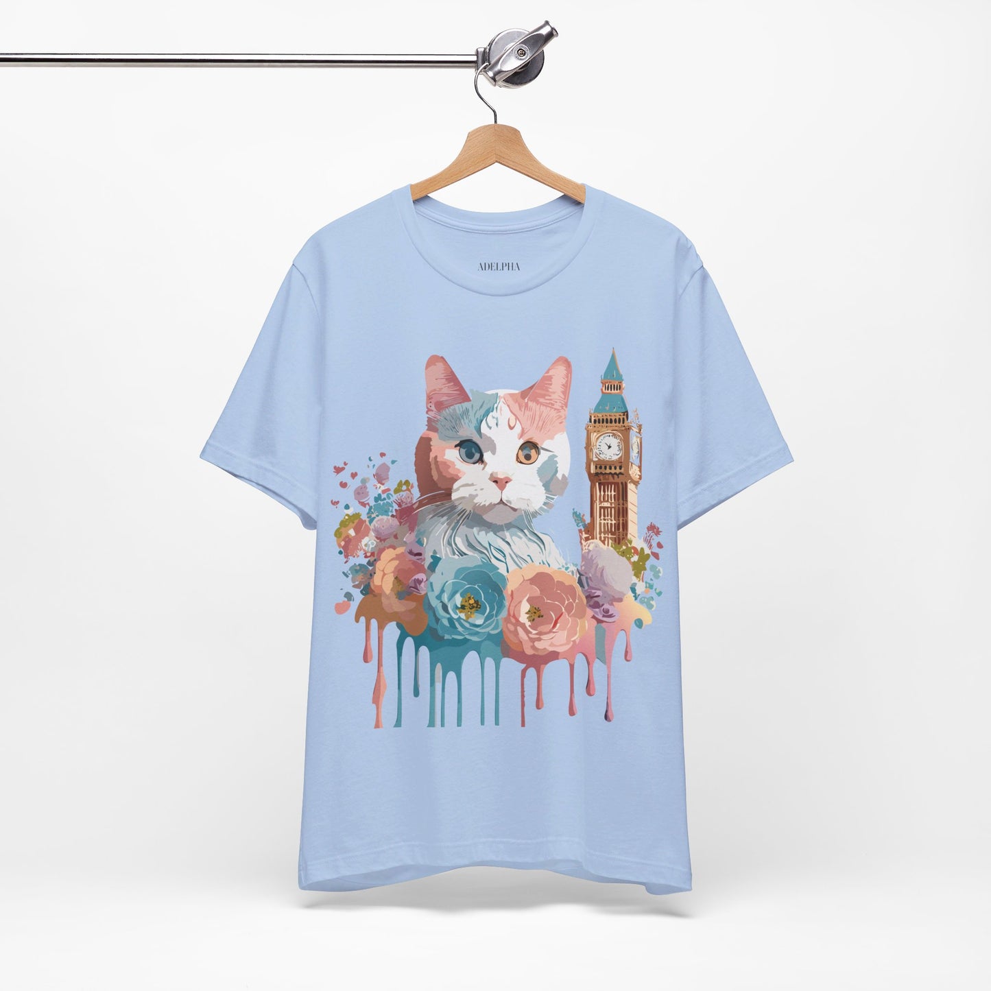 Natural Cotton Tee Shirt with Cat