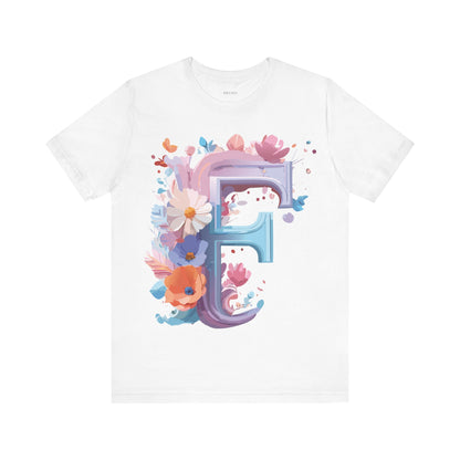 Natural Cotton Tee Shirt - Letters Collection - F Printify