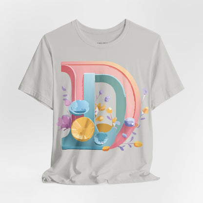 Natural Cotton Tee Shirt - Letters Collection - D Printify
