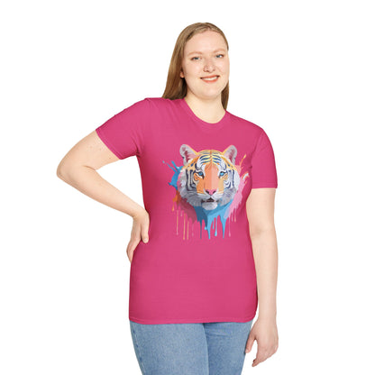Tiger Print Unisex Softstyle T Shirt Gildan 64000 Comfort Tee