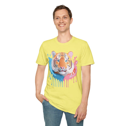 Tiger Shirt Unisex Animal Print Tee Gildan Softstyle 64000 Cotton