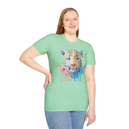 Unisex Cheetah Print Gildan Softstyle 64000 Short Sleeve T Shirt
