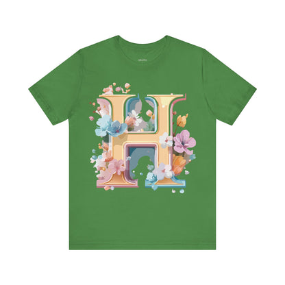 Natural Cotton Tee Shirt - Letters Collection - H Printify