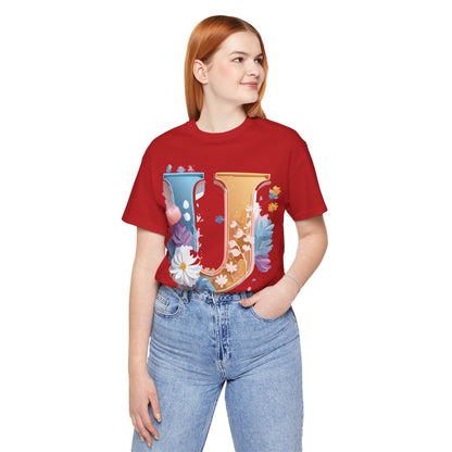 Natural Cotton Tee Shirt - Letters Collection - U Printify