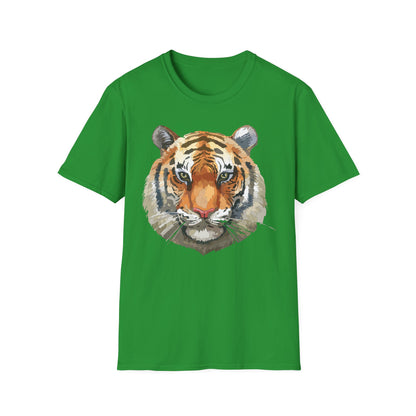 Tiger Print Unisex T Shirt Softstyle 64000 Gildan Ring Spun Cotton Tee