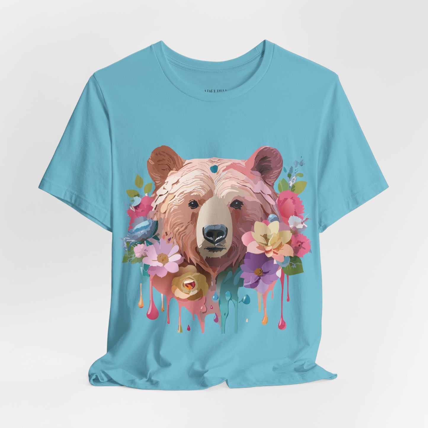 Natural Cotton Tee Shirt with Bear