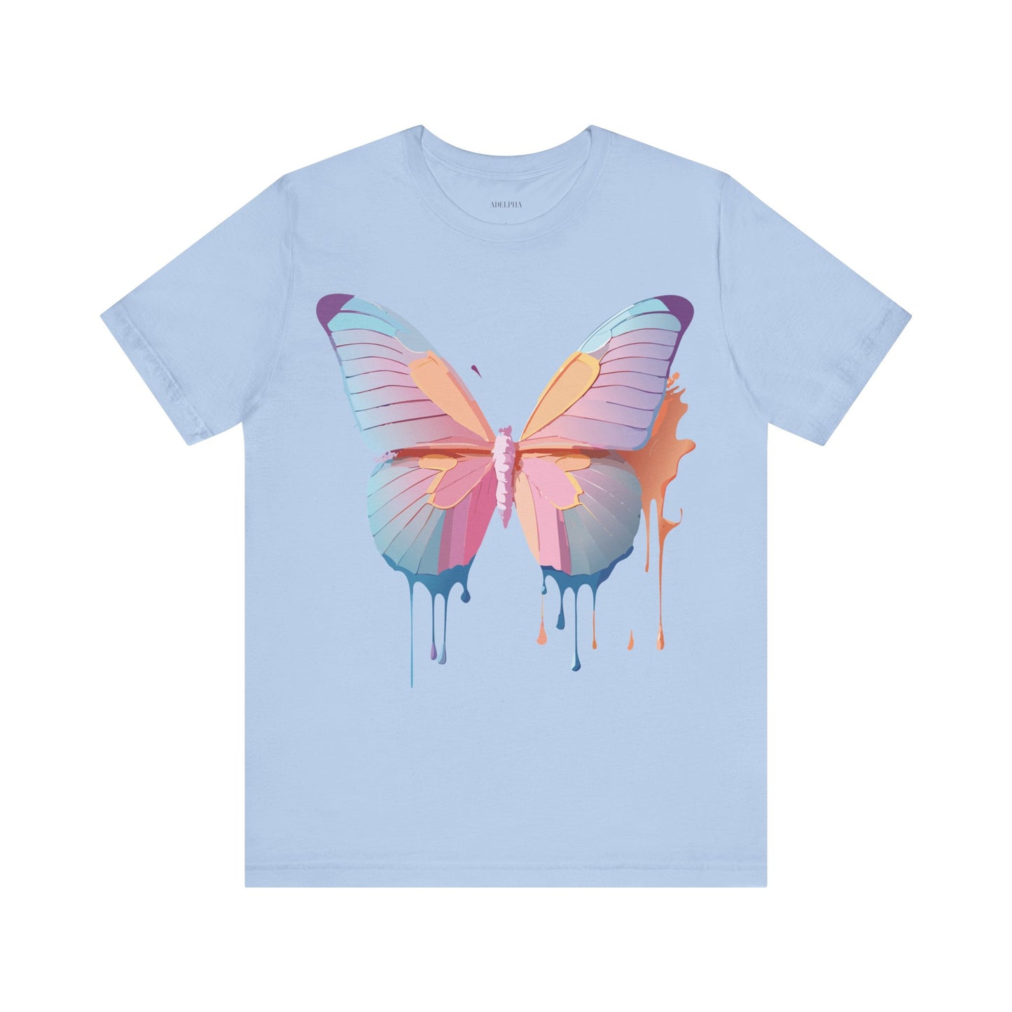 Natural Cotton Tee Shirt with Butterfly