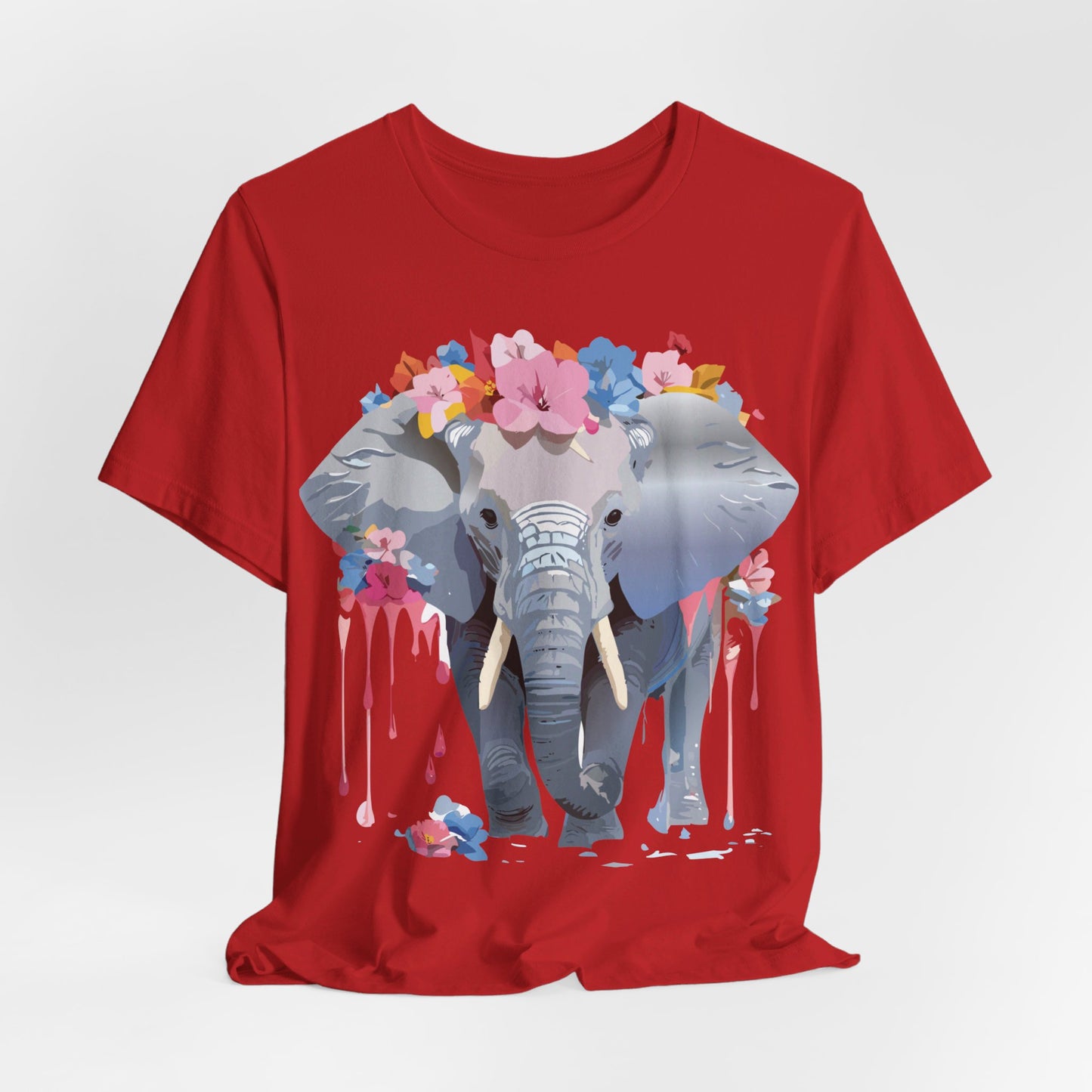 T-shirt en coton naturel avec motif éléphant