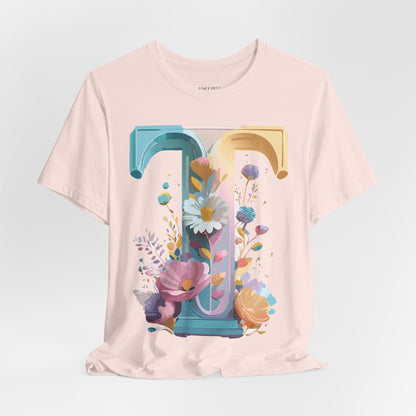 Natural Cotton Tee Shirt - Letters Collection - T Printify