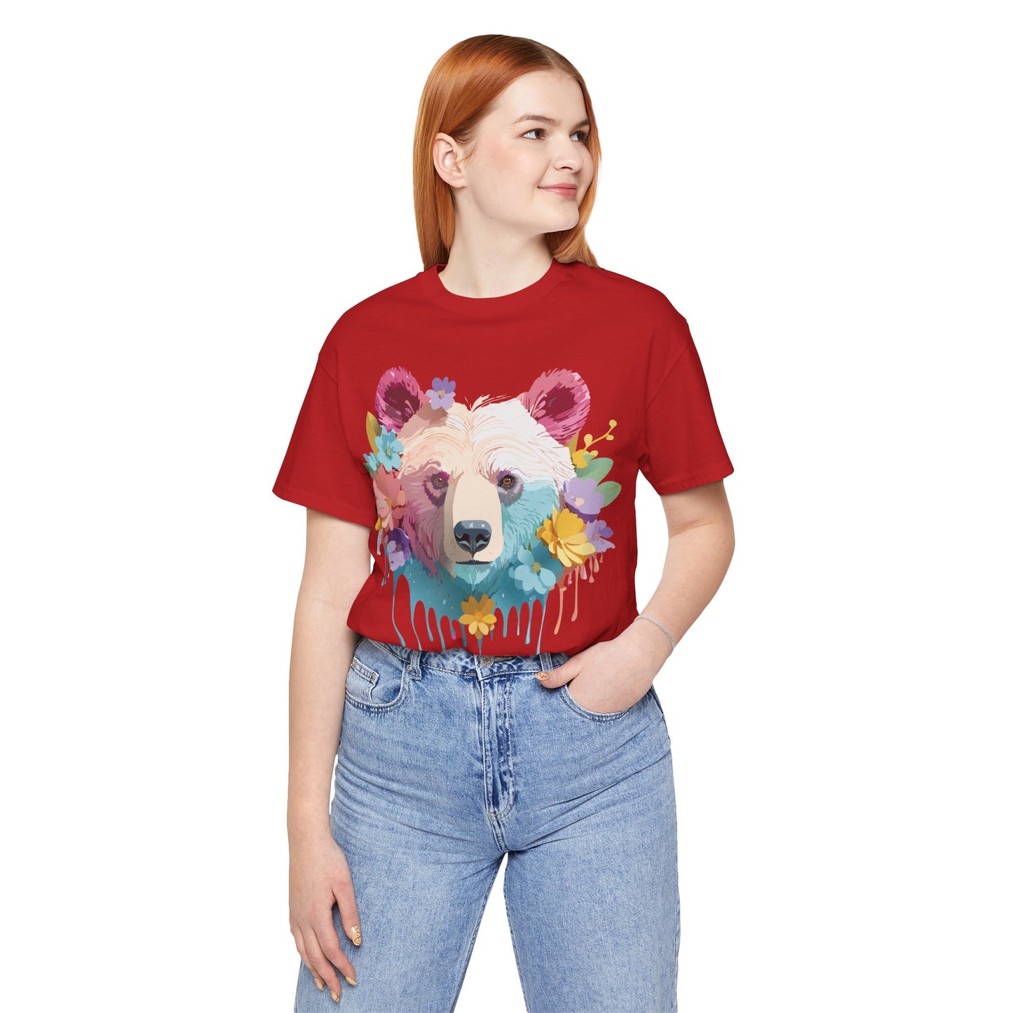 Natural Cotton Tee Shirt with Bear