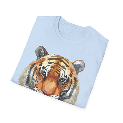 Tiger Print Unisex T Shirt Softstyle 64000 Gildan Ring Spun Cotton Tee