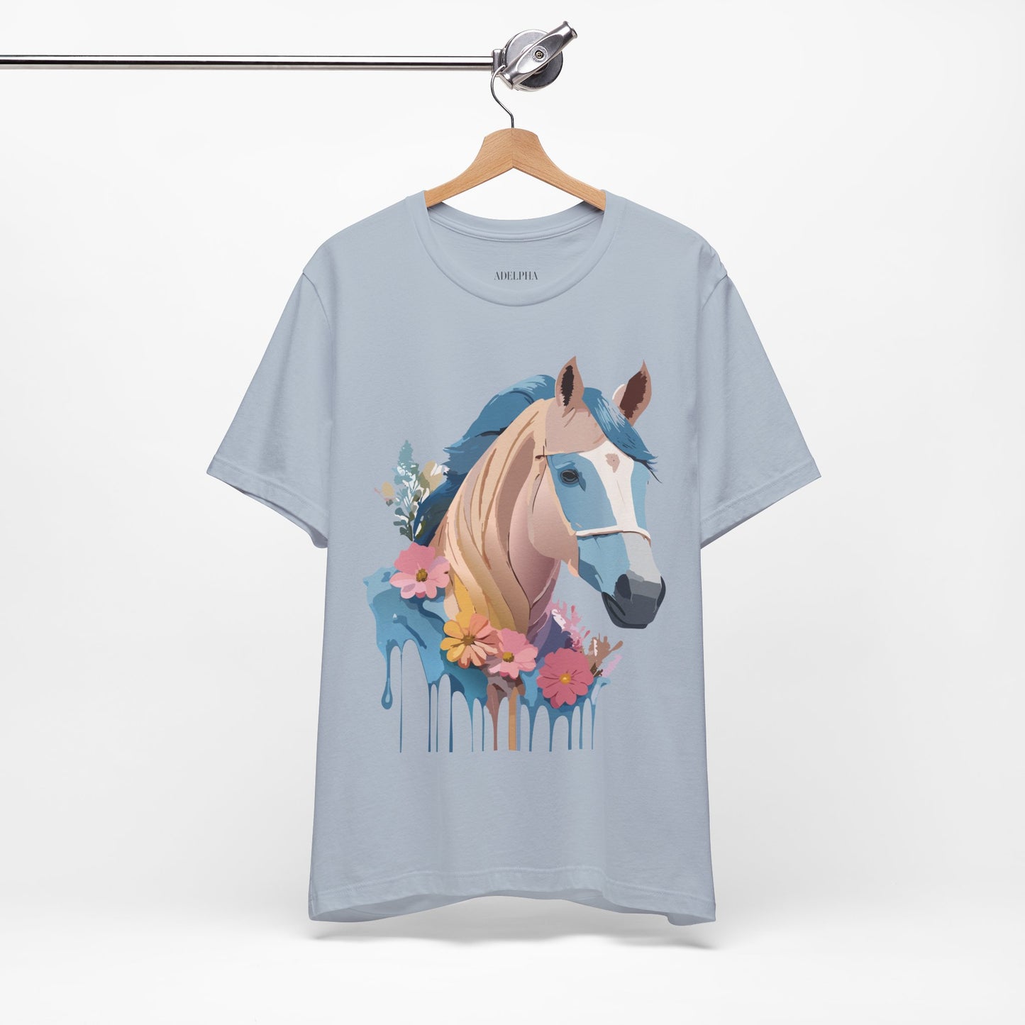 Natural Cotton Tee Shirt with Horse