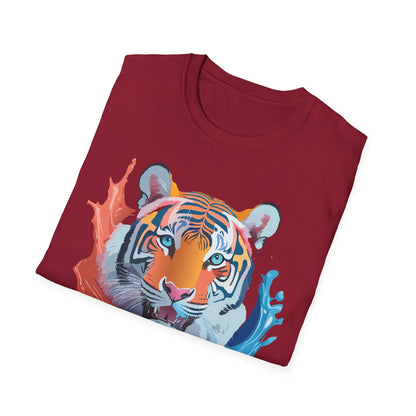 Unisex Tiger Tee Gildan Softstyle Animal Print Shirt Ring Spun Cotton