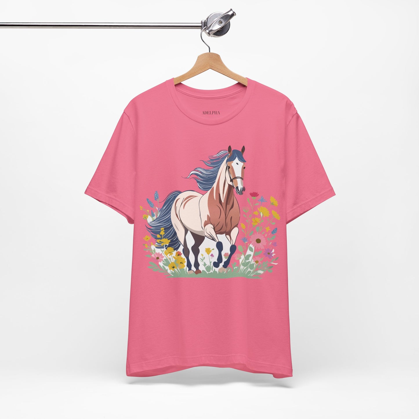 Natural Cotton Tee Shirt with Horse