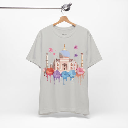 Natural Cotton Tee Shirt - Taj Mahal, India Printify