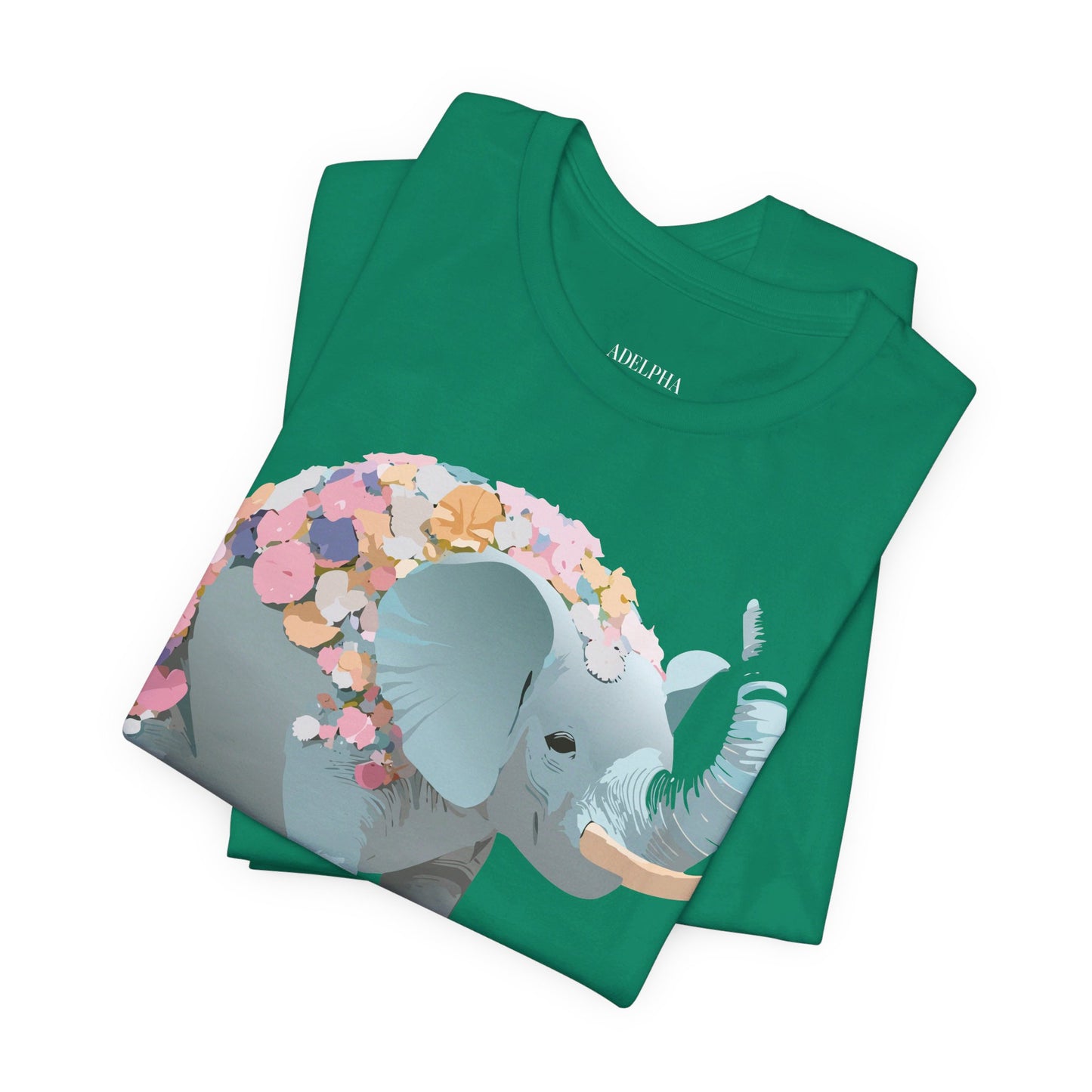 T-shirt en coton naturel avec motif éléphant