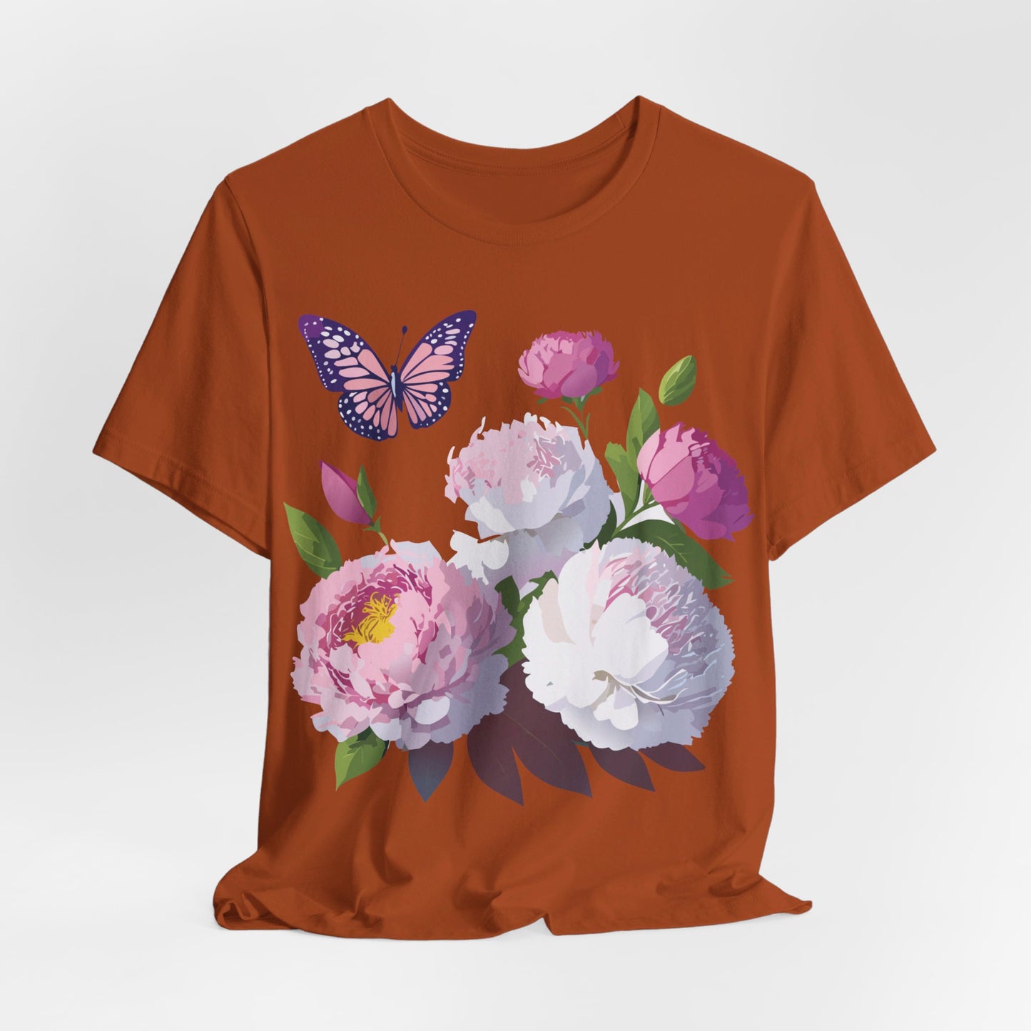 T-shirt en coton naturel avec fleurs