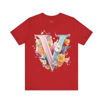 Natural Cotton Tee Shirt - Letters Collection - V Printify
