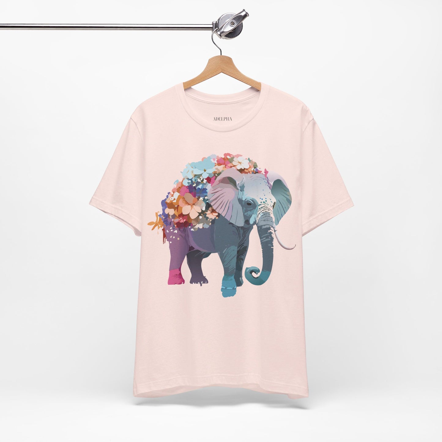 Natural Cotton Tee Shirt with Elephant