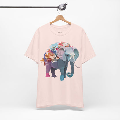 Natural Cotton Tee Shirt with Elephant Printify