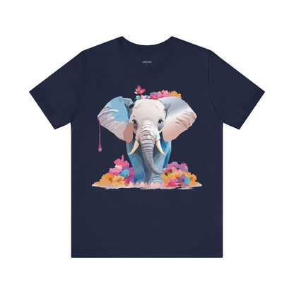Natural Cotton Tee Shirt with Elephant Printify