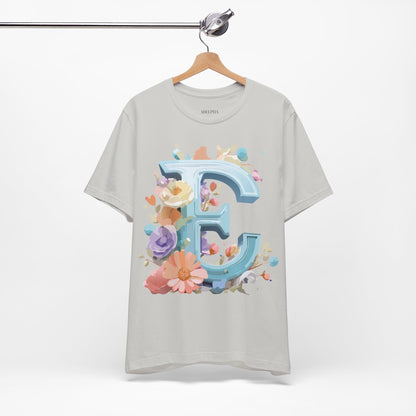 Natural Cotton Tee Shirt - Letters Collection - E Printify