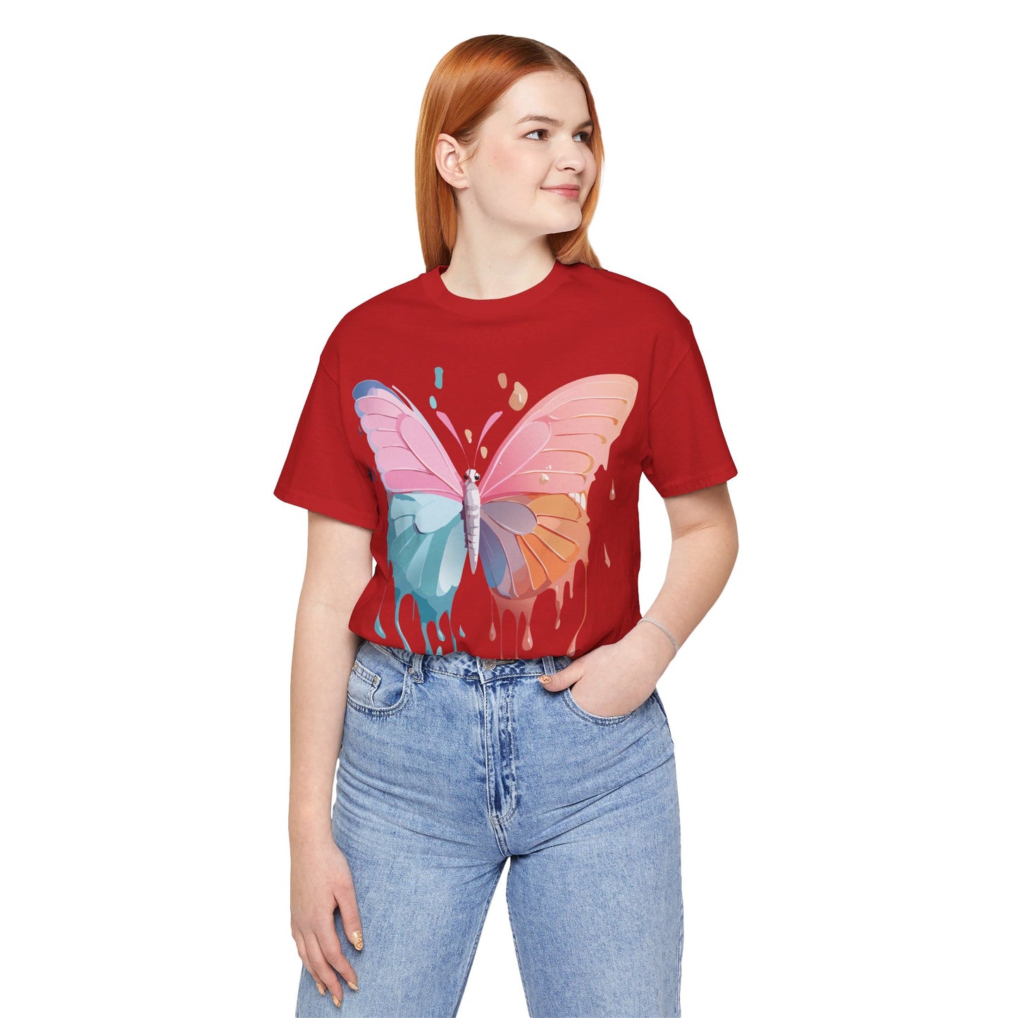 T-shirt en coton naturel avec papillon