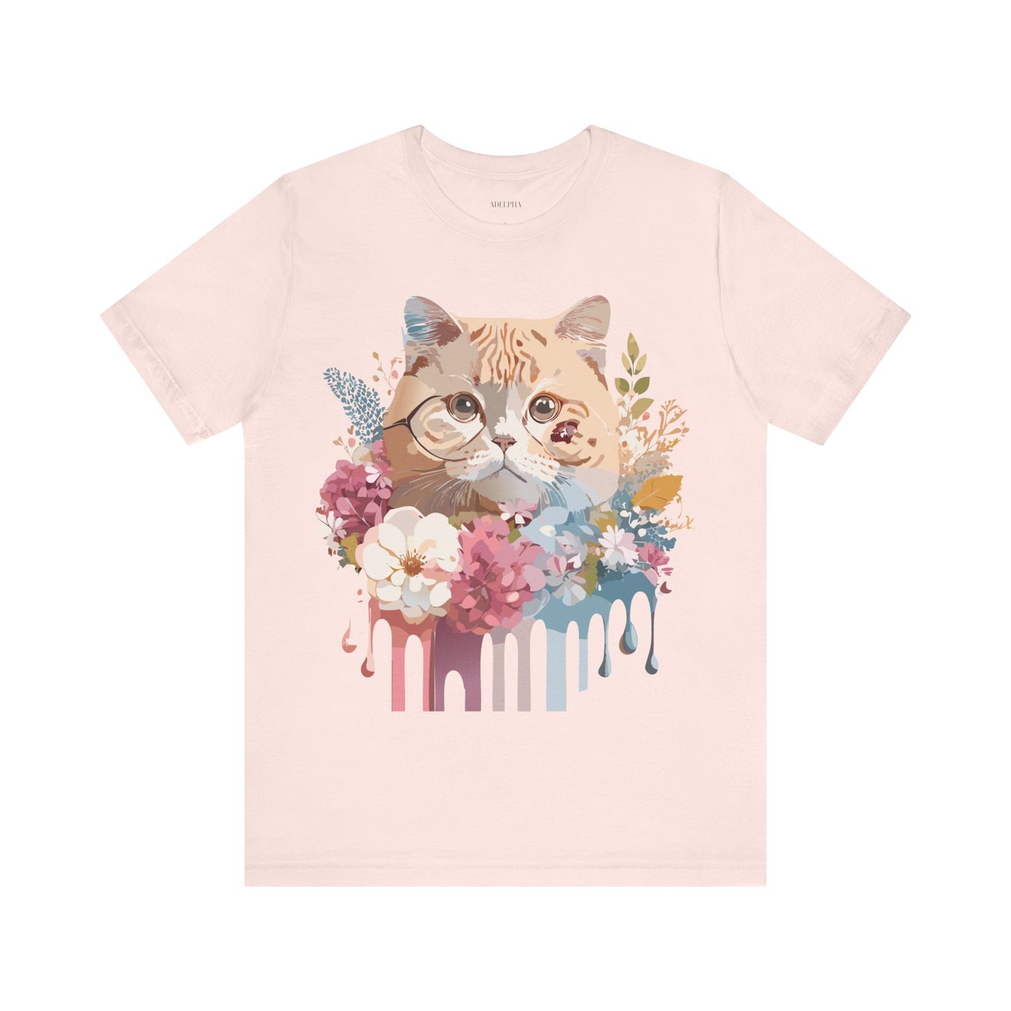 Natural Cotton Tee Shirt with Cat