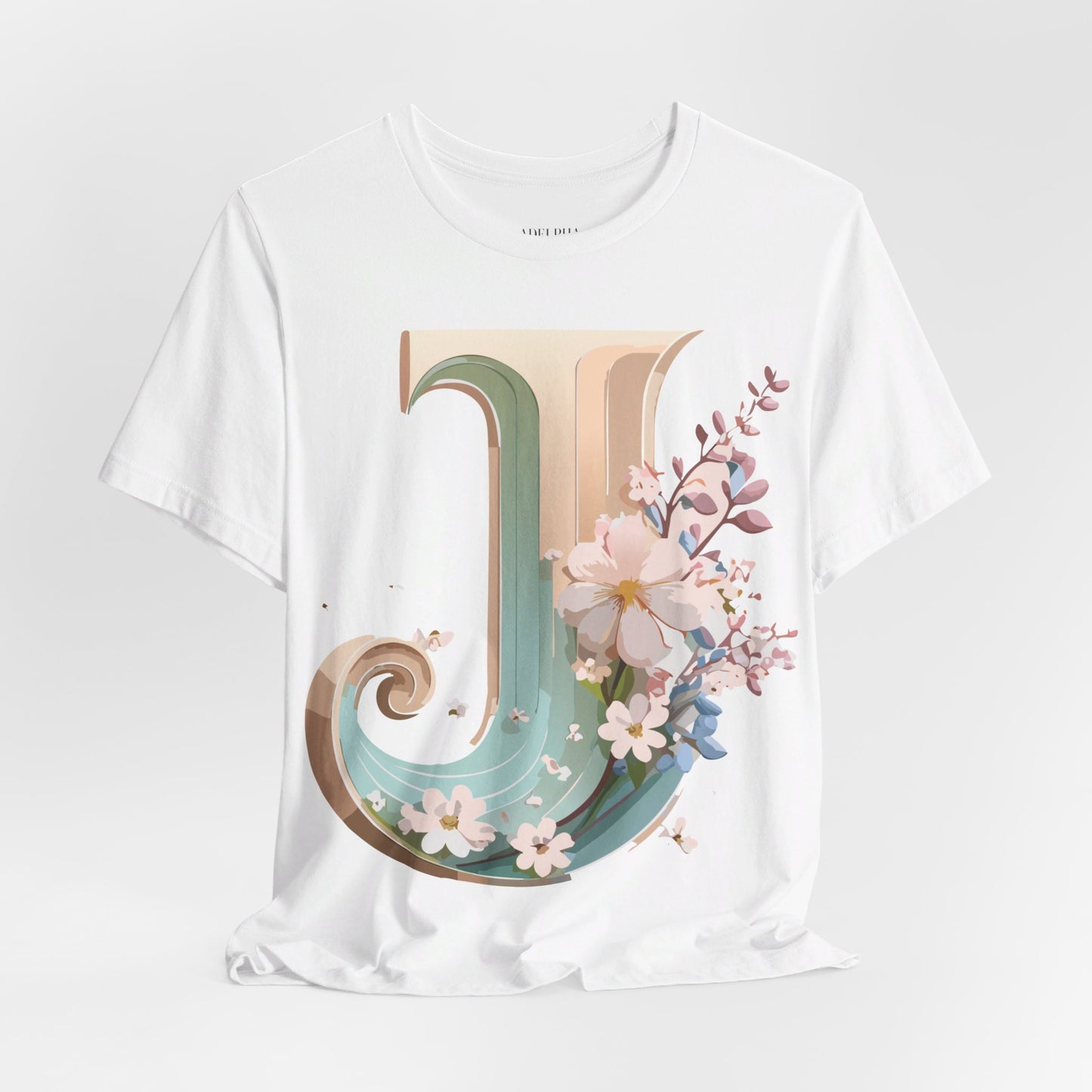 Natural Cotton Tee Shirt - Letters Collection - J