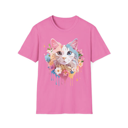 Cat Shirt Unisex Softstyle Tee 100 Percent Ring Spun Cotton Kitten Tee