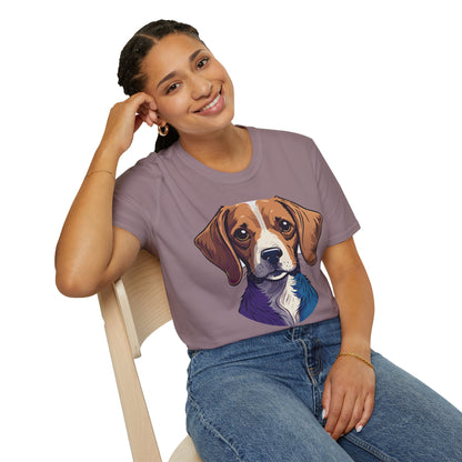 Dog Shirt Unisex Animal Print Tee Softstyle 100 Percent Cotton Gildan 64000