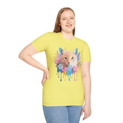 Unisex Cat Shirt Softstyle Tee 100 Percent Ring Spun Cotton Gildan 64000
