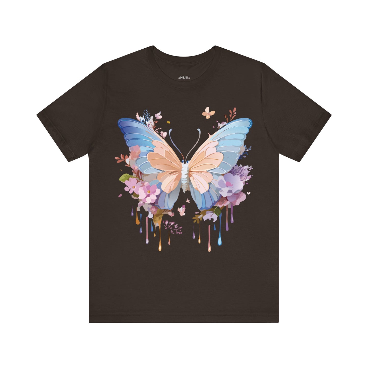 Natural Cotton Tee Shirt with Butterfly