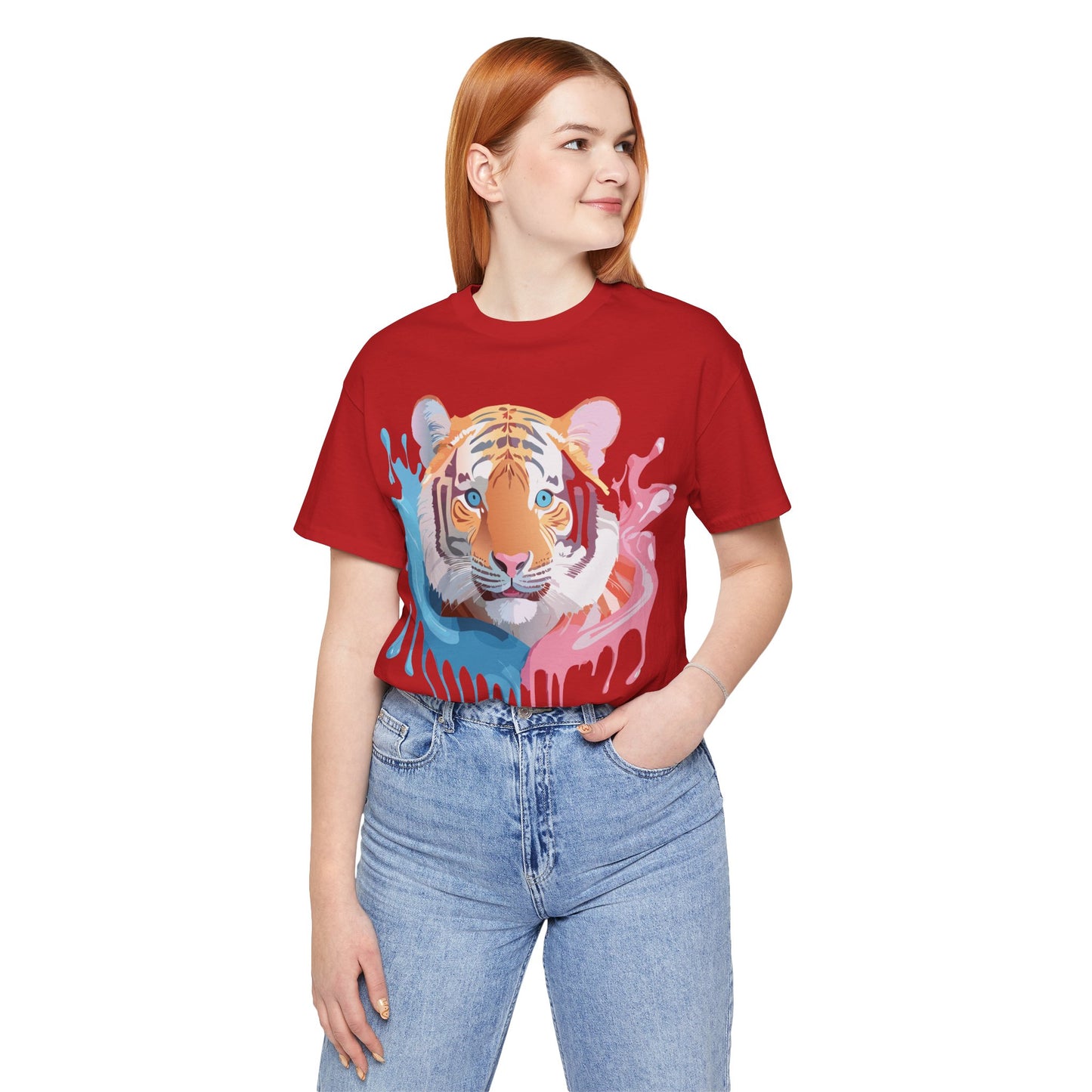 Natural Cotton Tee Shirt with Tiger