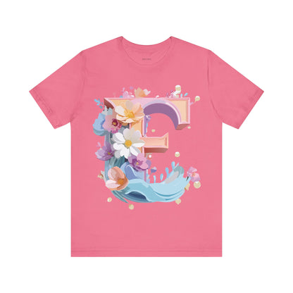 Natural Cotton Tee Shirt - Letters Collection - E Printify