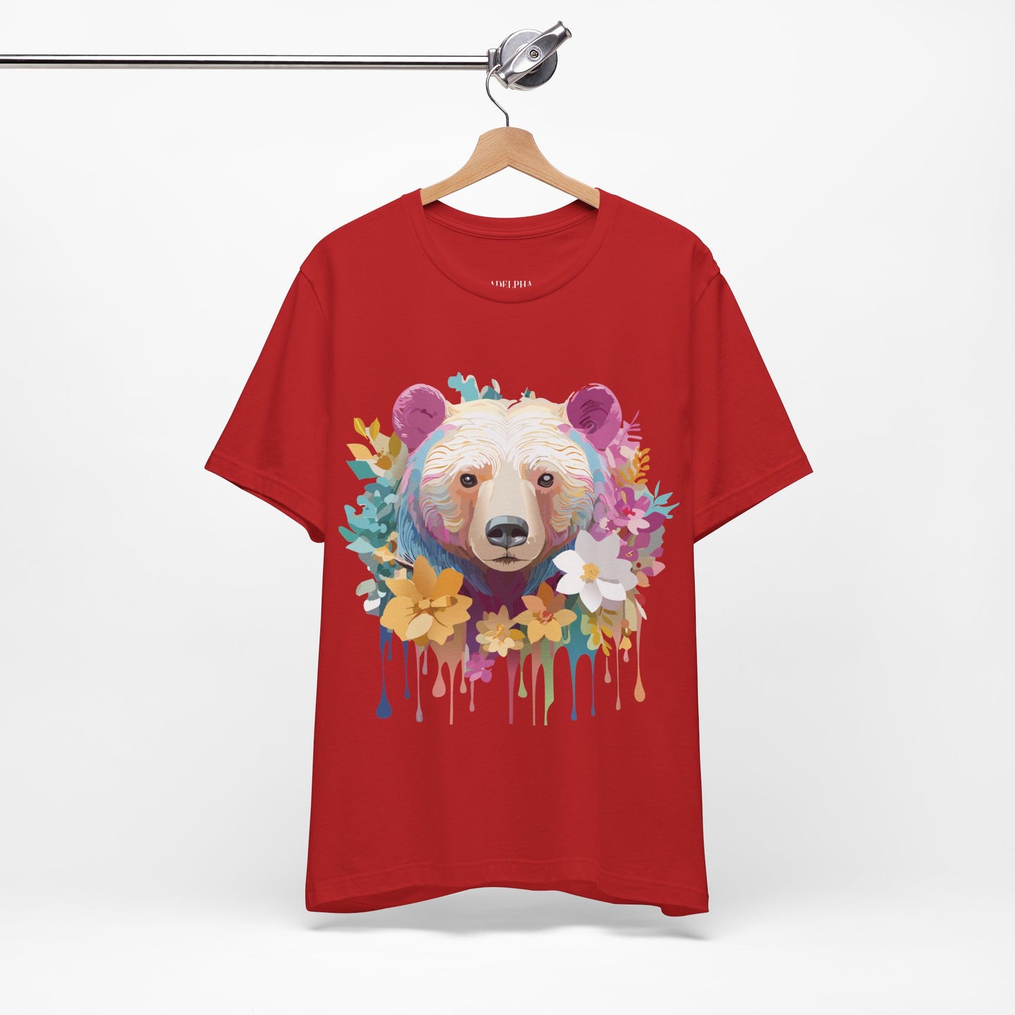 Natural Cotton Tee Shirt with Bear