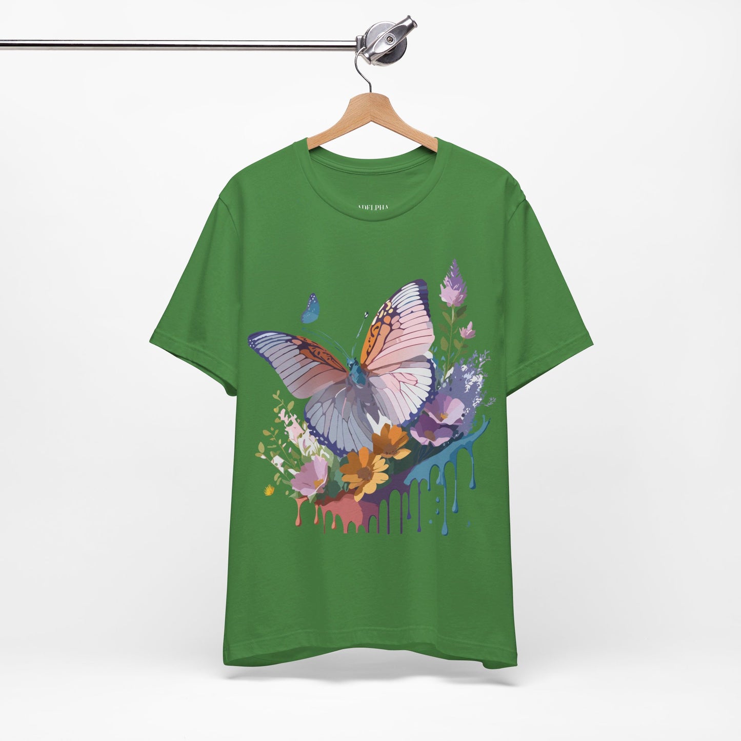 T-Shirt aus natürlicher Baumwolle mit Schmetterling