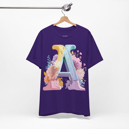 Natural Cotton Tee Shirt - Letters Collection - A Printify