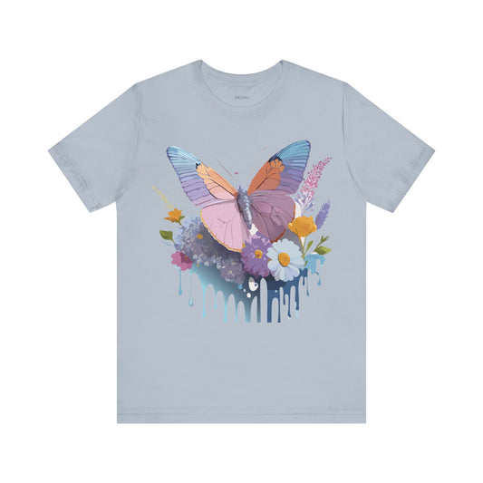 T-Shirt aus natürlicher Baumwolle mit Schmetterling