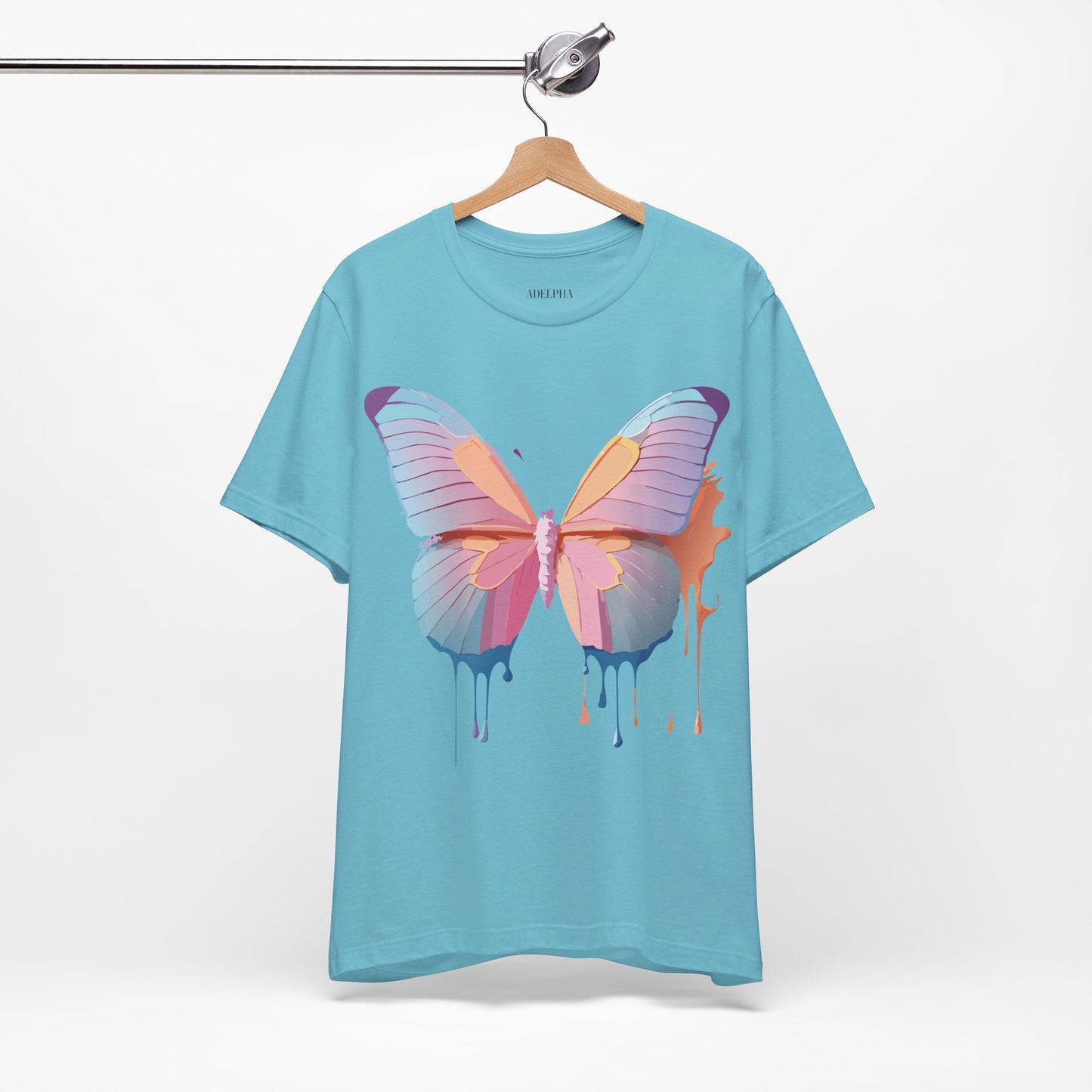 Natural Cotton Tee Shirt with Butterfly