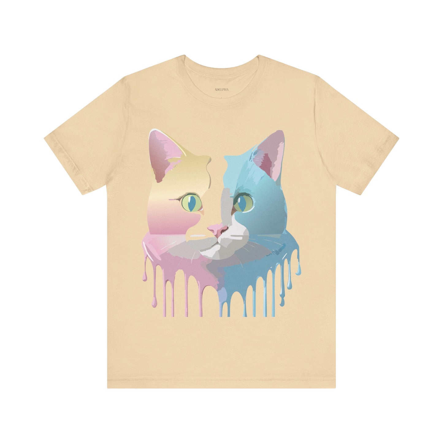 Natural Cotton Tee Shirt with Cat