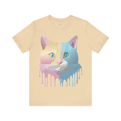 Natural Cotton Tee Shirt with Cat Printify
