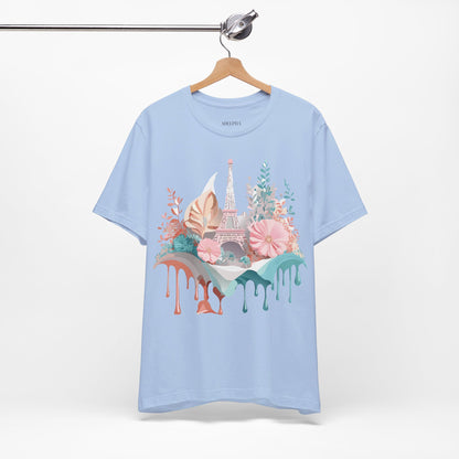 Natural Cotton Tee Shirt - Beautiful Places Collection - Paris Printify