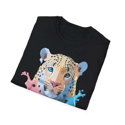 Unisex Cheetah Print Gildan Softstyle 64000 Short Sleeve T Shirt