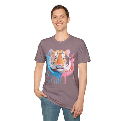 Tiger Shirt Unisex Animal Print Tee Gildan Softstyle 64000 Cotton