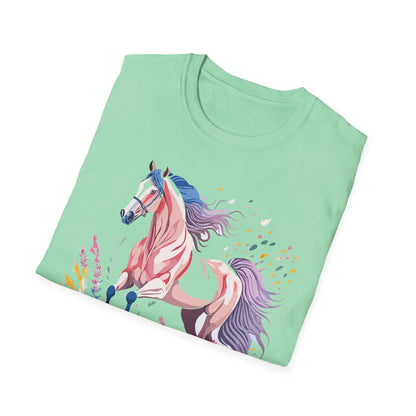 Horse Shirt Unisex Tee Animal Print Gildan Softstyle 64000 Ring Spun Cotton