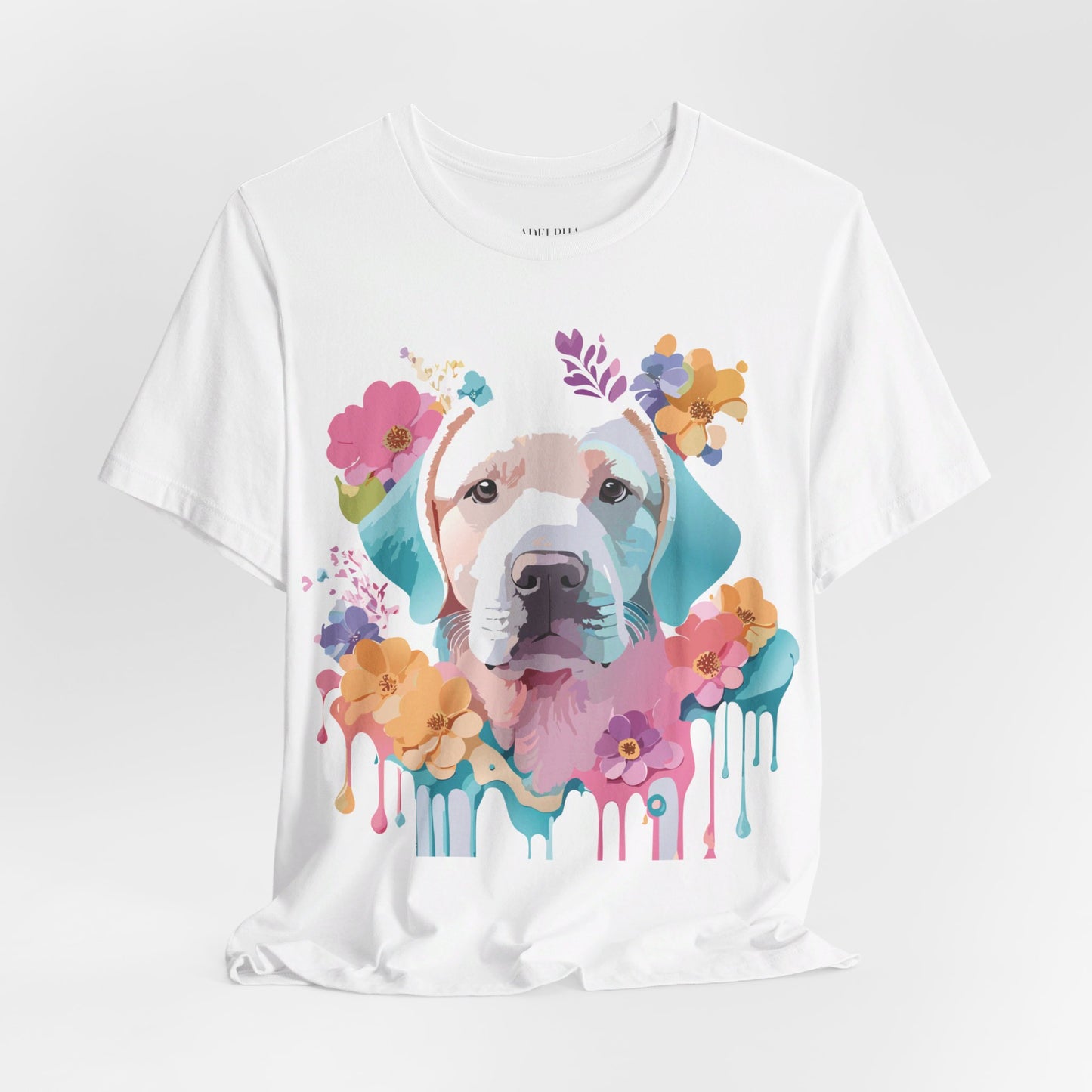 Natural Cotton Tee Shirt with Dog