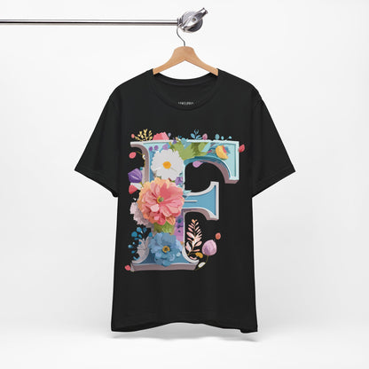 Natural Cotton Tee Shirt - Letters Collection - F Printify