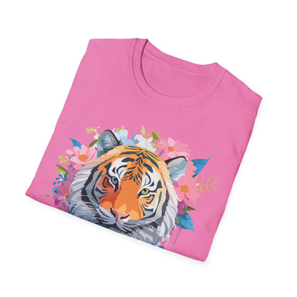 Tiger Print Shirt Unisex Short Sleeve Tee Gildan Softstyle 64000