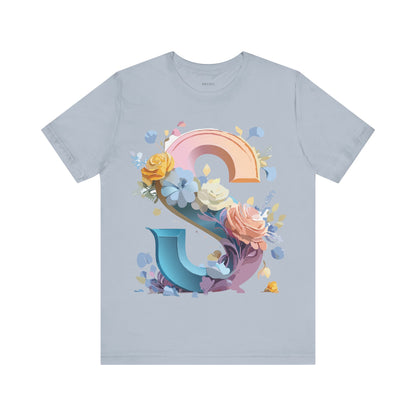 Natural Cotton Tee Shirt - Letters Collection - S Printify